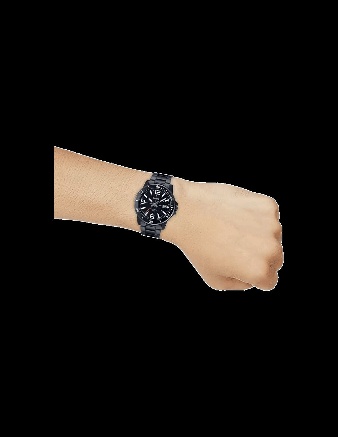 Casio Enticer Black Dial Stainless Steel Strap Analog Men's Watch MTP-VD01B-1BVUDF [A1979]