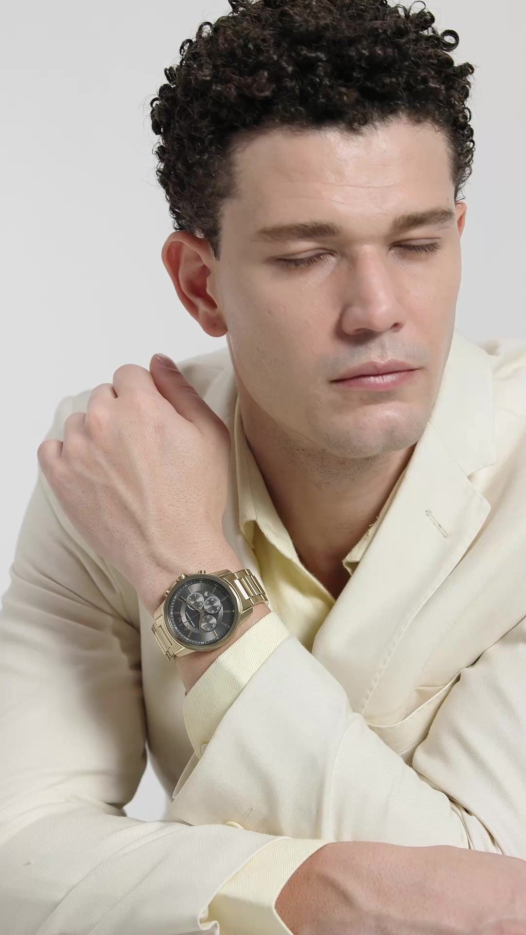 Armani Exchange Banks Grey Dial Gold Men's Watch AX1721