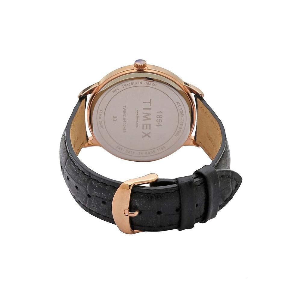Timex E Class Black Dial Round Case Multifunction Function Men's Watch -TWEG16402