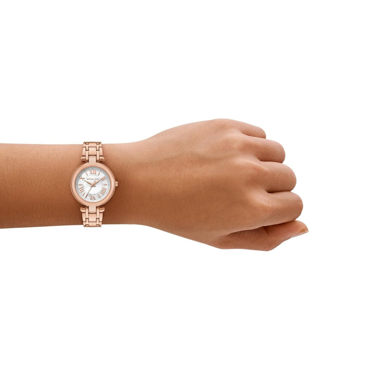 Michael Kors Laney Quartz White Mother-of-Pearl Dial Steel Bracelet Women's Watch - MK4893