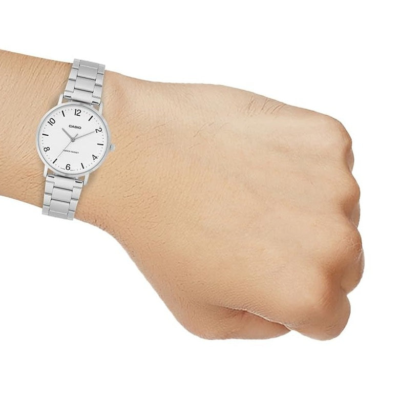 Casio Enticer Quartz White Dial Analog Men's Watch MTP-VT03D-7BDF