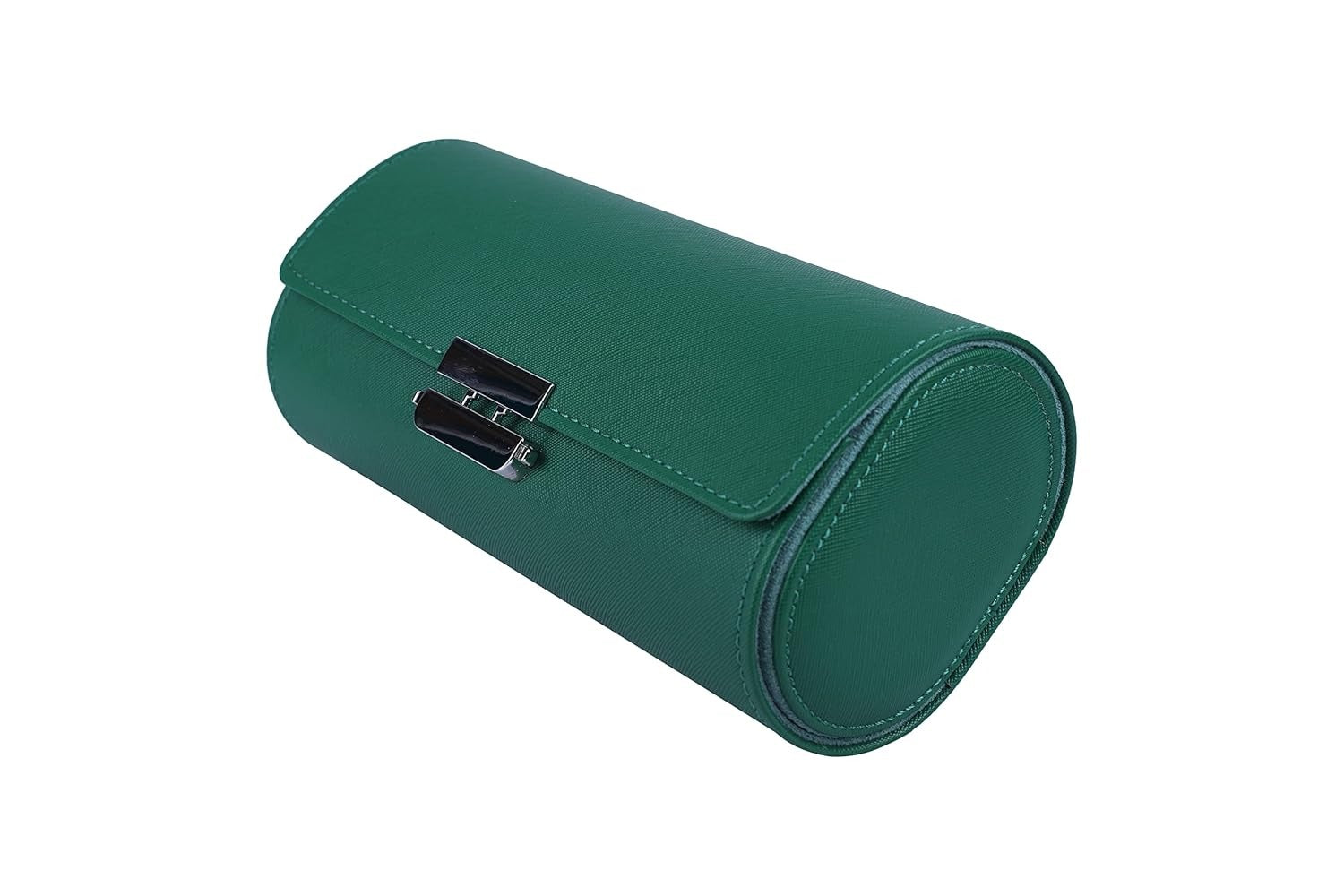 Luxury 3 Slot Leather Watch Roll Case – Premium Travel Watch Organizer for Men & Women – Green