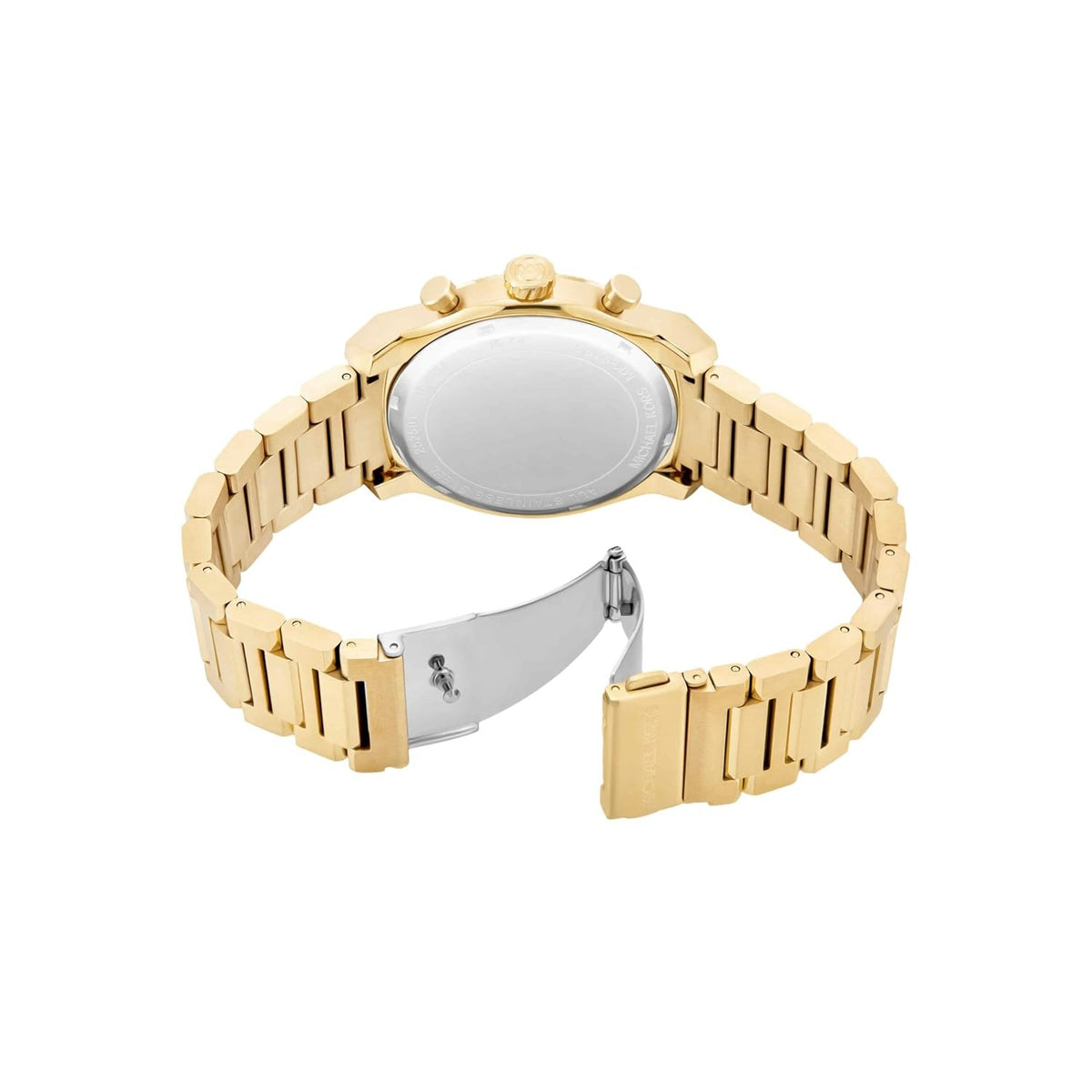Michael Kors Panorama Quartz Chronograph Black Dial Gold-Tone H-Link Bracelet Men's Watch - MK9195