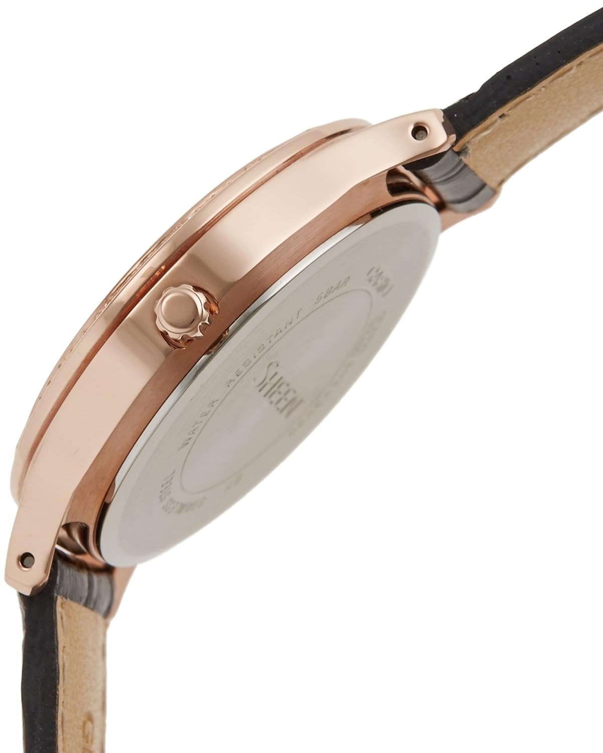 Casio Sheen Analog Black Dial Leather Strap Women's Watch SHE-3030GL-5AUDR