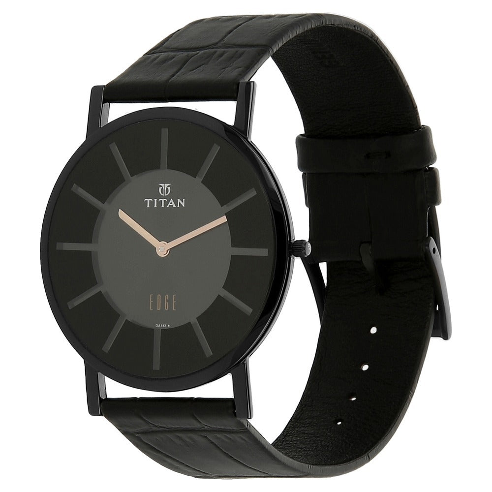 Titan Edge Black Dial Men's Watch 1595NL01