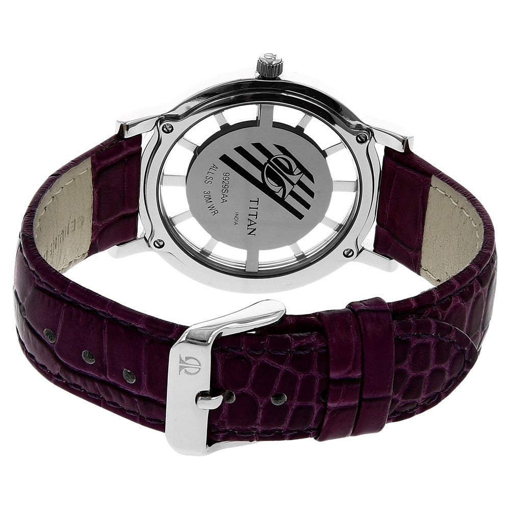 Titan Analog Mother of Pearl Dial Stainless Steel Leather Strap watch for Women - NE9929SL01J