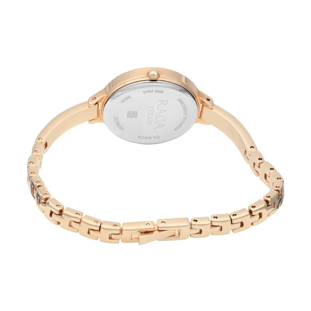 Titan Quartz Analog with Date Blue Dial Metal Strap Watch for Women - NP2578WM02