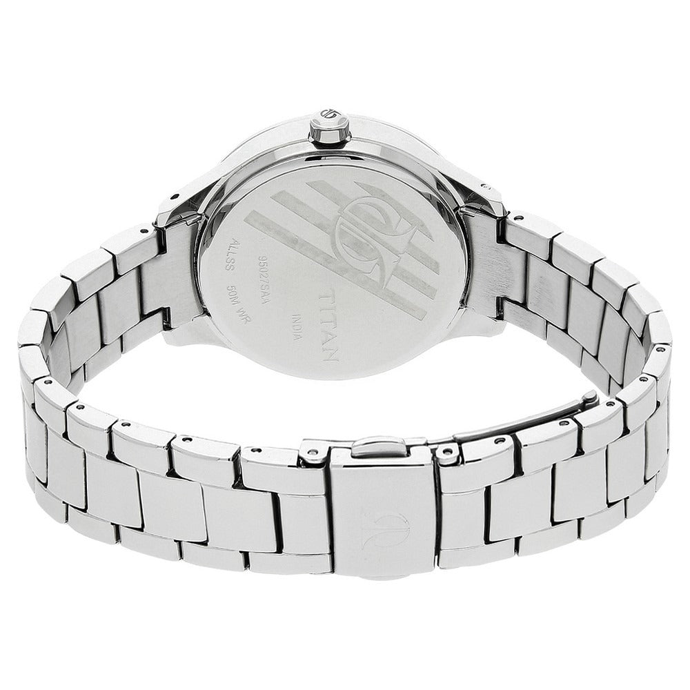 Titan Quartz Analog Green Dial Stainless Steel Strap Watch for Women - 95027SM03J