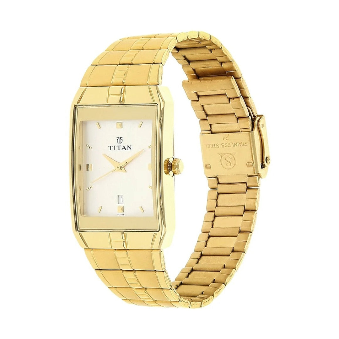 Titan Analog with Date Silver Dial Metal Strap watch for Men - NU9151YM01