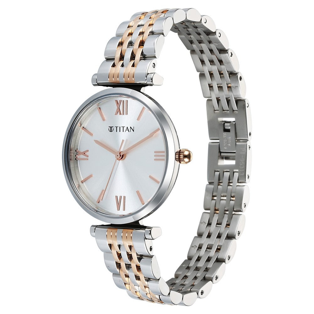 Titan Workmode Quartz Analog Silver Dial Metal Strap watch For Women - NU95313KM01