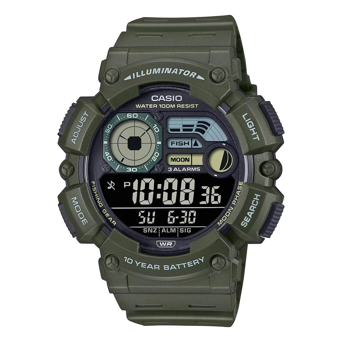 Casio Youth Digital Gray Dial Resin Strap Men's Watch WS-1500H-3BV