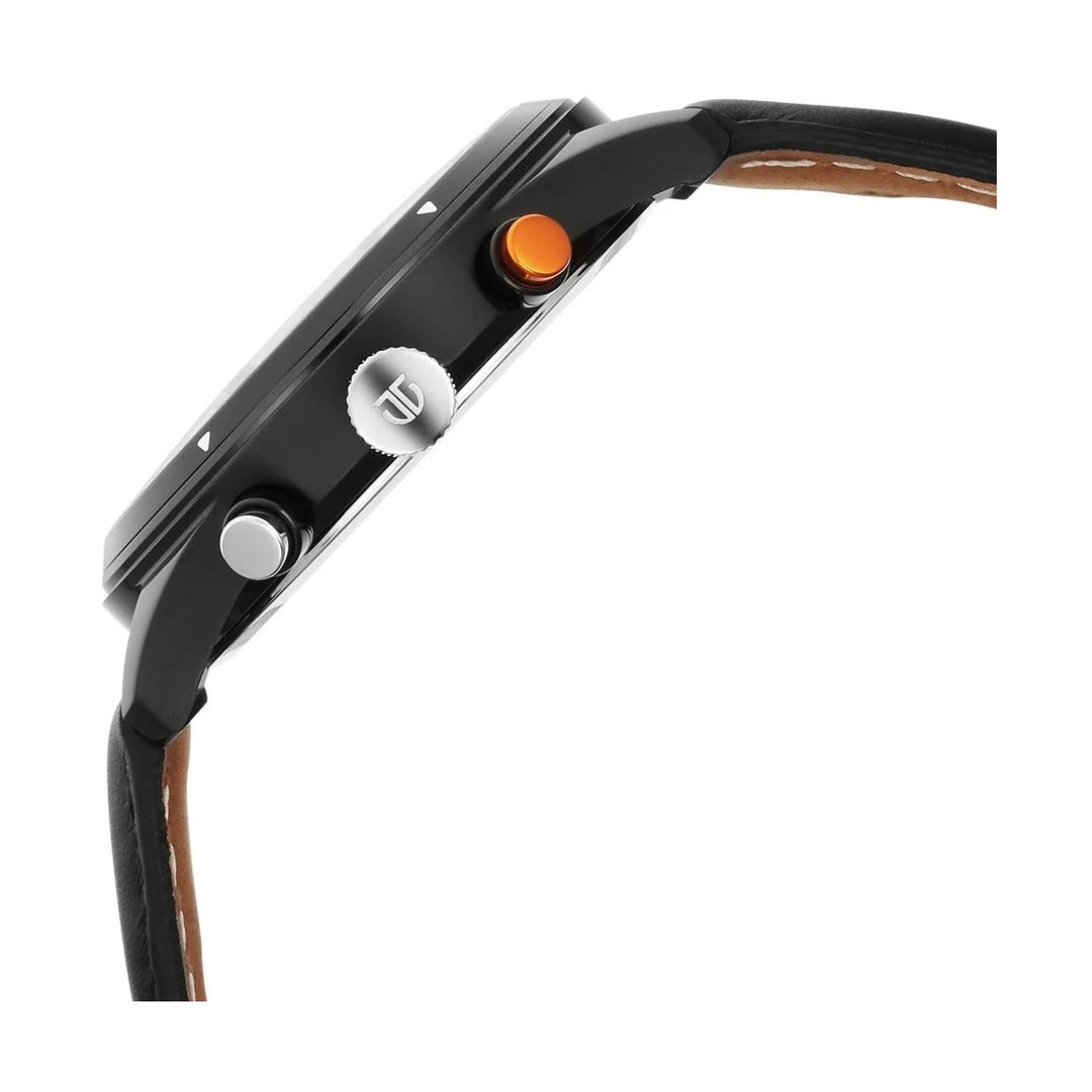Titan Octane Quartz Multifunction Black Dial With Black Leather Strap Watch For Men - NU1805KL02