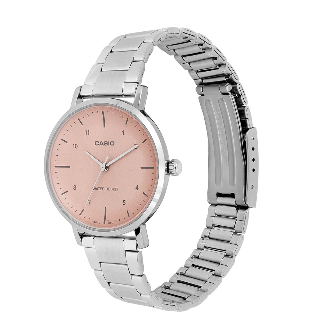 Casio Enticer Analog Pink Dial Stainless Steel Ladies Watch LTP-VT03D-4BDF [A2423]