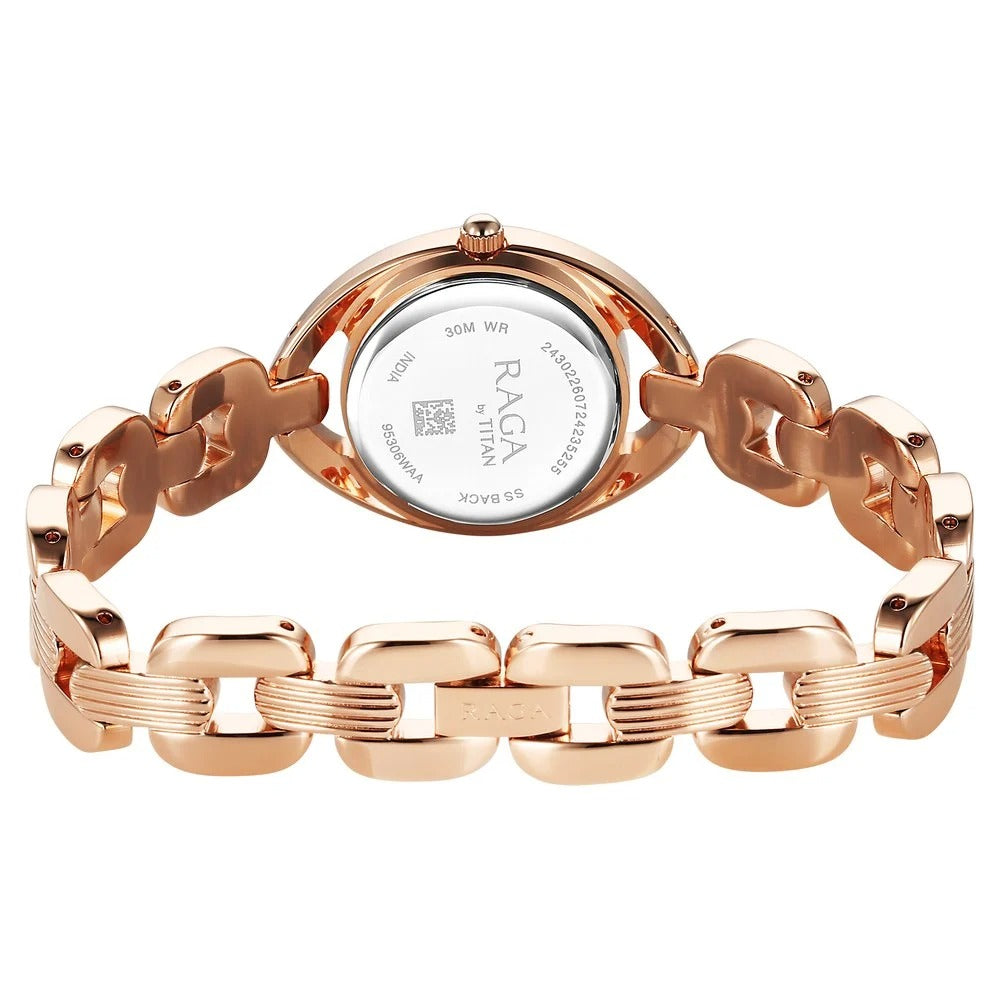 Titan Raga Showstopper Quartz Analog Pink Dial Metal Strap Watch For Women - NU95306WM01