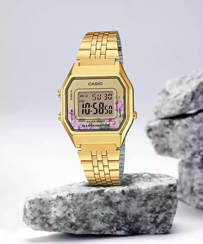 Casio Vintage Quartz Gold Octagonal Digital Women's Watch LA680WGA-4CDF [D206]