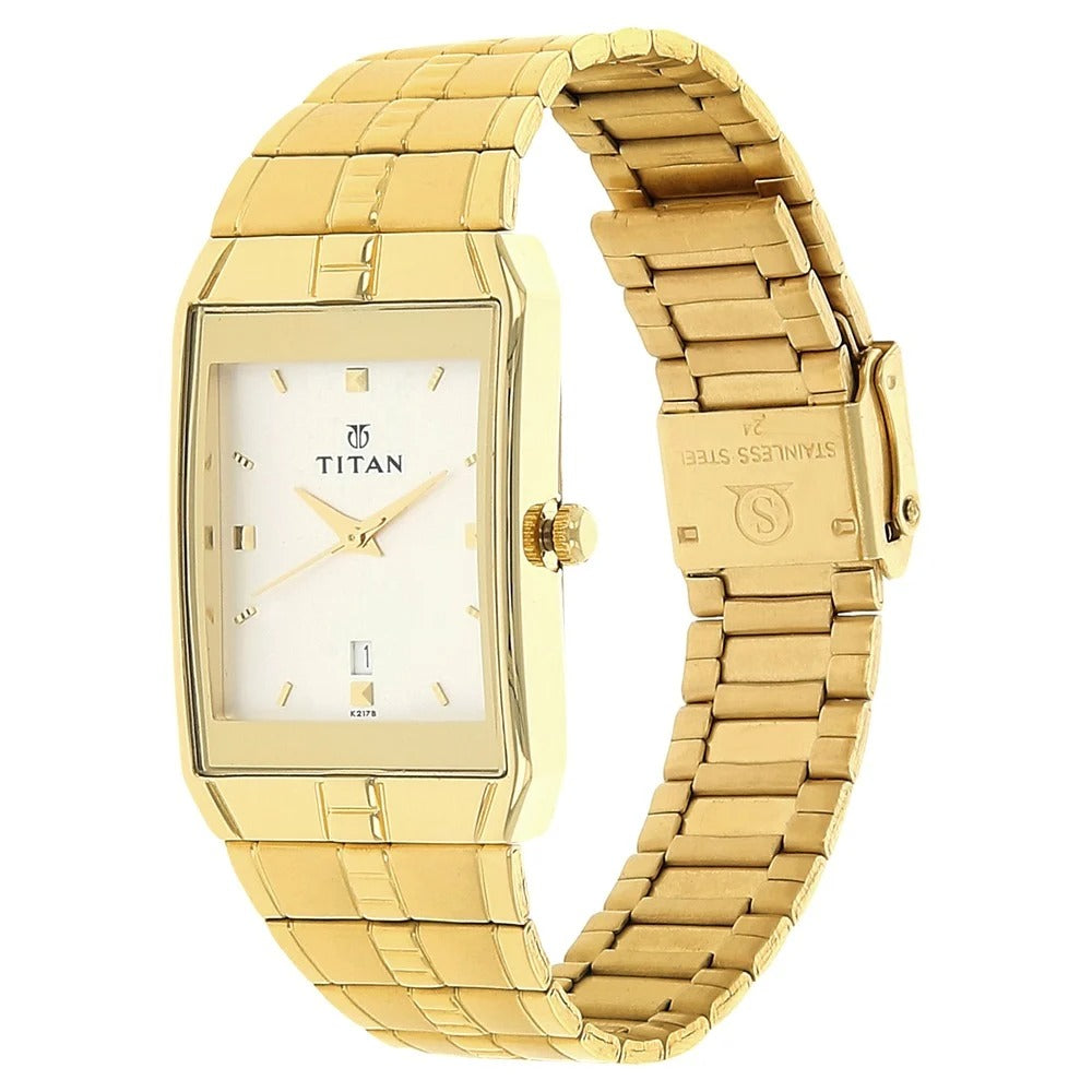 Titan Analog with Date Silver Dial Metal Strap watch for Men - NU9151YM01