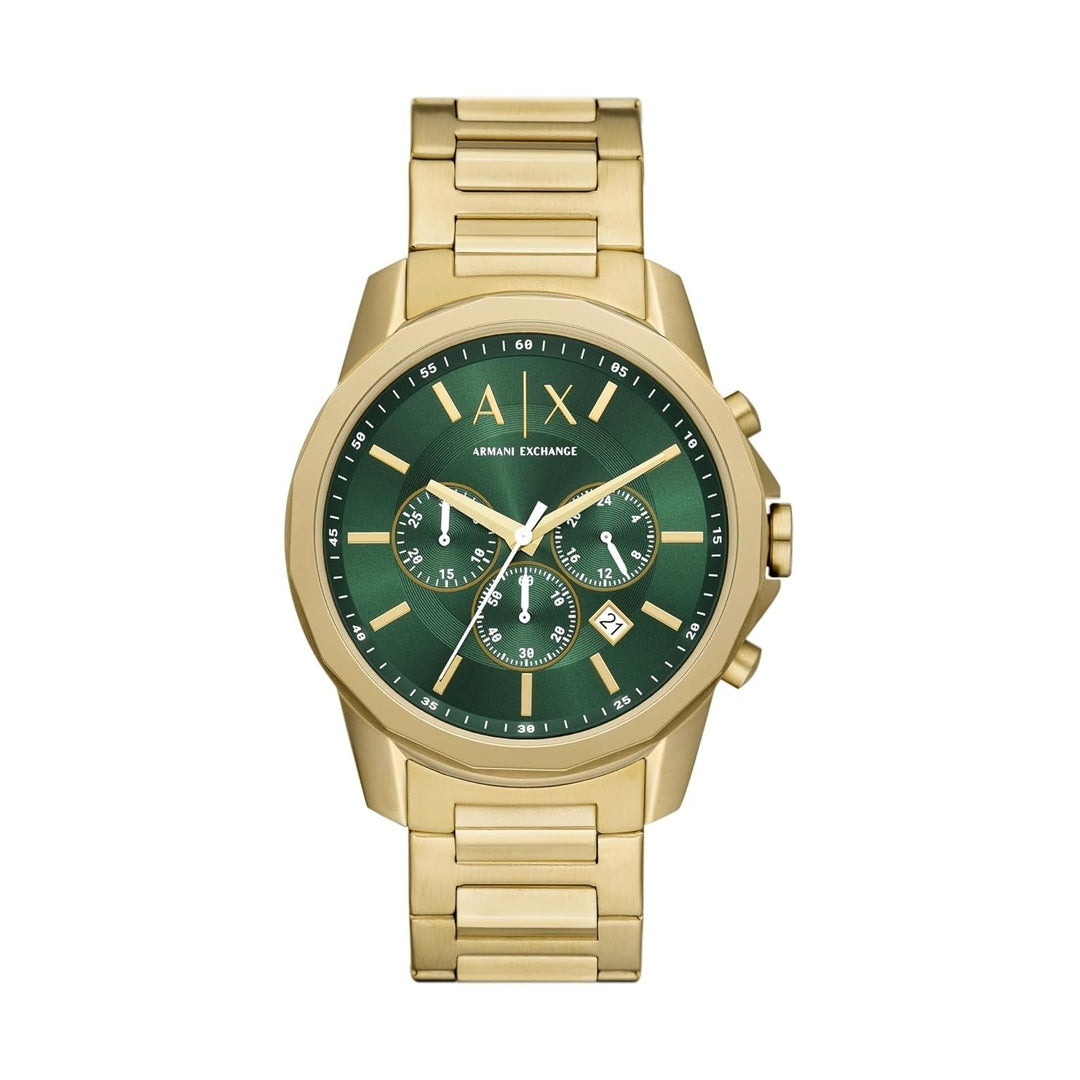 Armani Exchange Banks Green Dial Gold Men's Watch AX1746