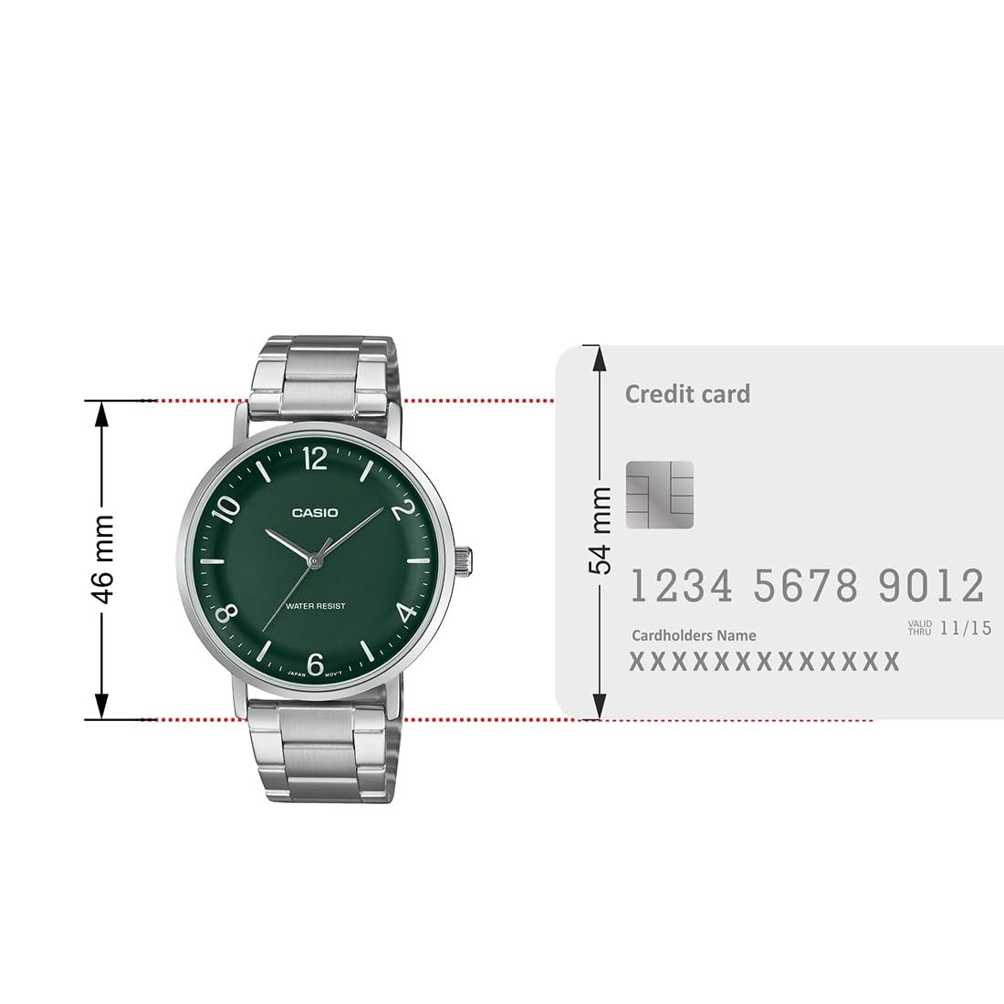 Casio Enticer Quartz Green Dial Analog Men's Watch MTP-VT03D-3BDF