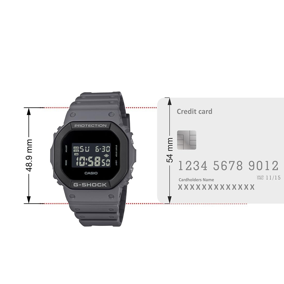 G-Shock Grey White Dial Resin Strap Digital Men's Watch DW-5610UU-8DR (G1647)