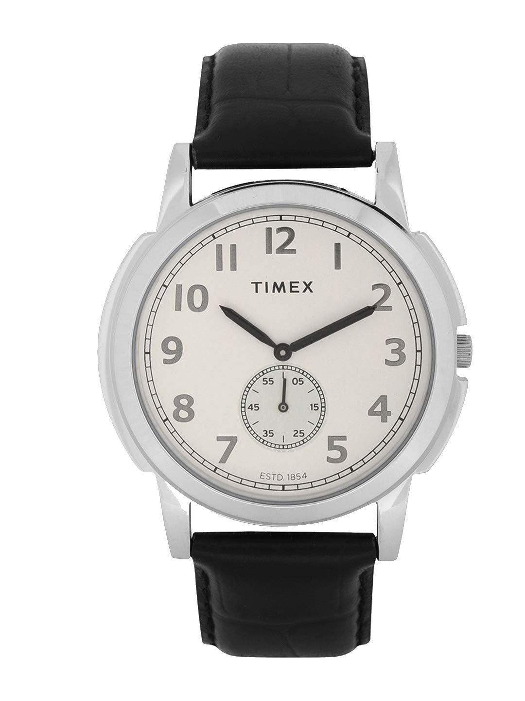 Timex Empera Quartz Silver Dial Analog Leather Men's Watch TW000U313