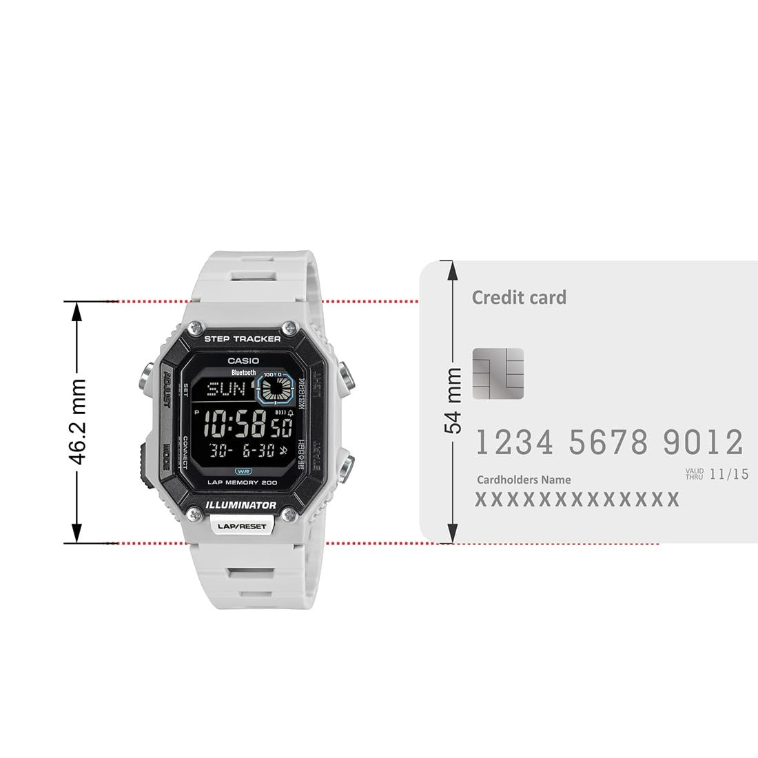 Casio Youth Bluetooth Digital Grey Dial Unisex Watch WS-B1000-8BVDF [D354]