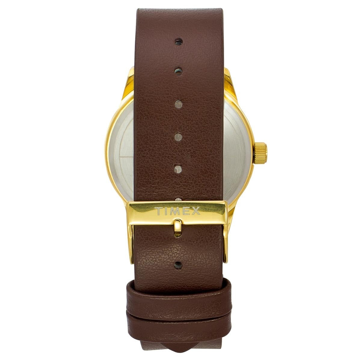 Timex Fashion Quartz Champagne Dial Analog Leather Men's Watch TWEG25502