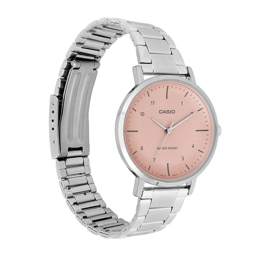 Casio Enticer Analog Pink Dial Stainless Steel Ladies Watch LTP-VT03D-4BDF [A2423]