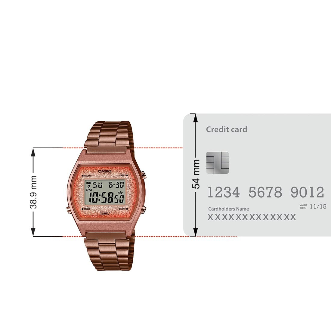 Casio Vintage Digital Rose Gold Dial Stainless Steel Women's Watch B640WCG-5DF [D187]