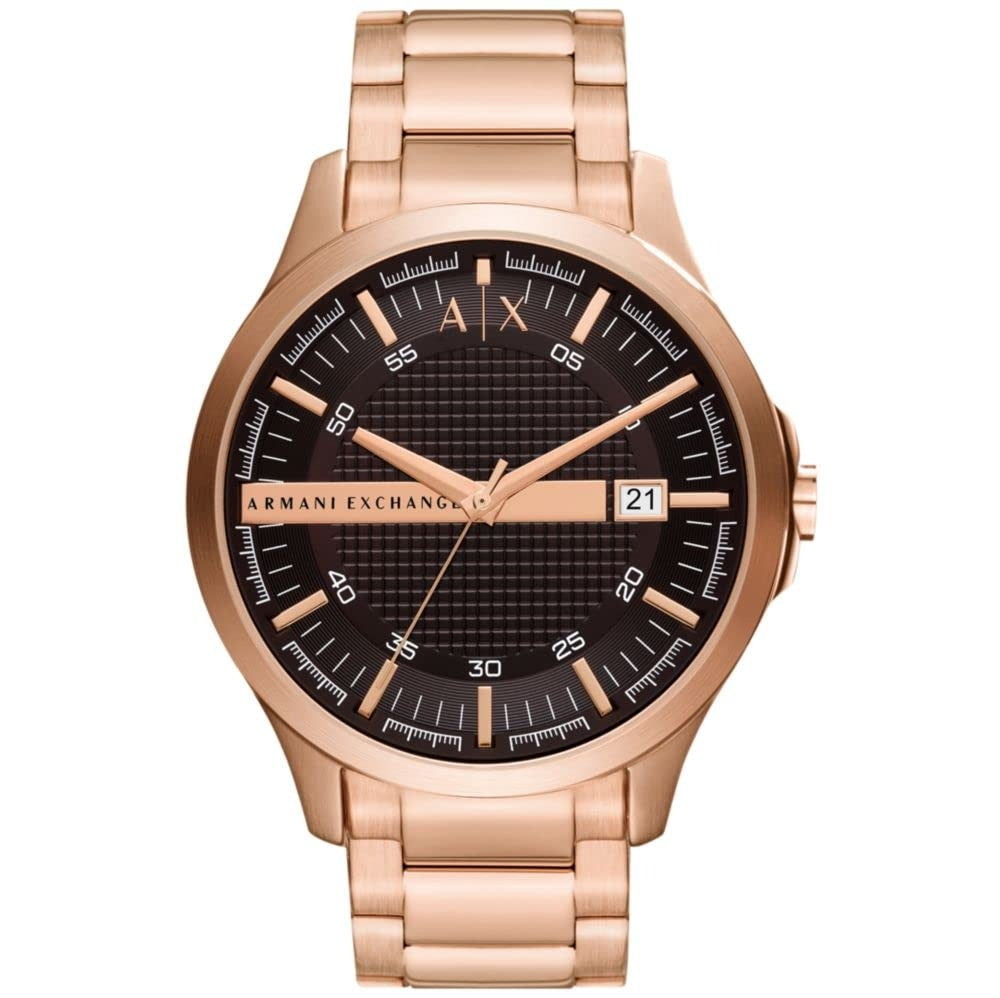 Armani Exchange Hampton Brown Dial Rose Gold Men's Watch AX2449