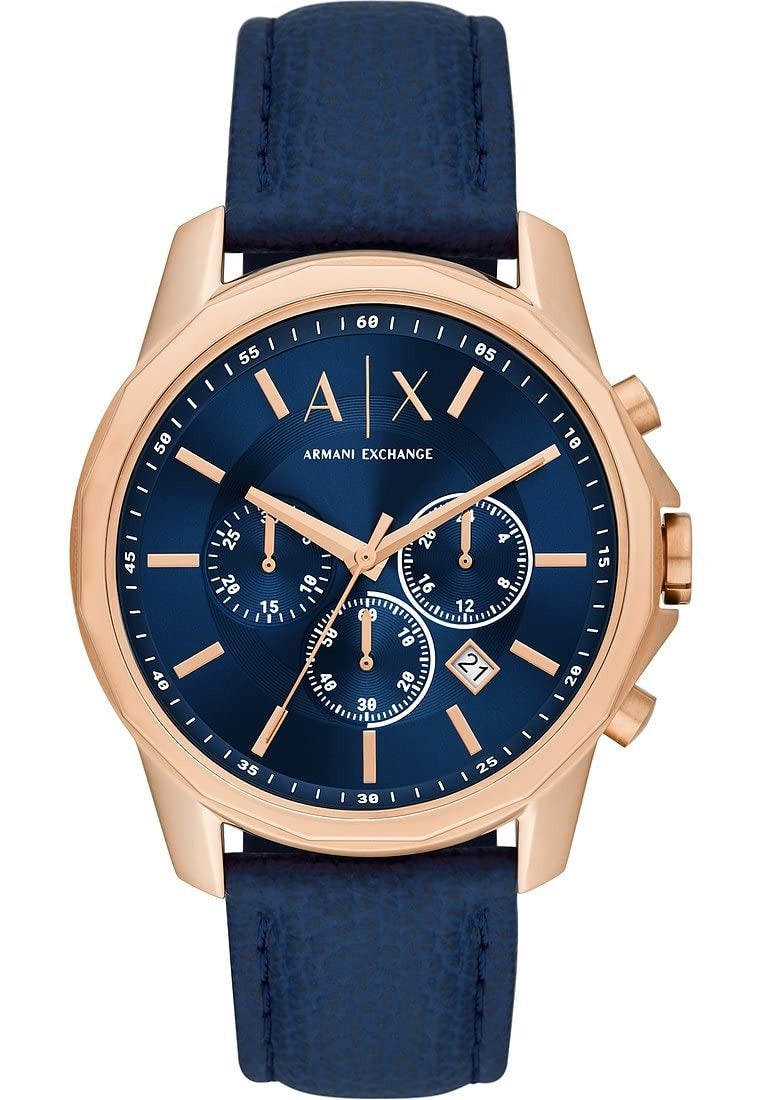 Armani Exchange Banks Blue Leather Men's Watch AX1723