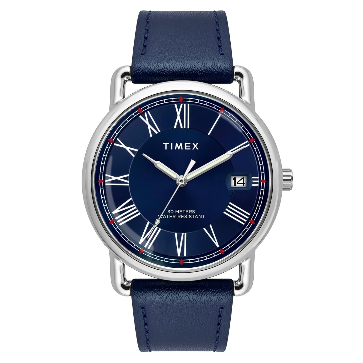 Timex Fashion Quartz Blue Dial Analog Leather Men's Watch TWEG25600