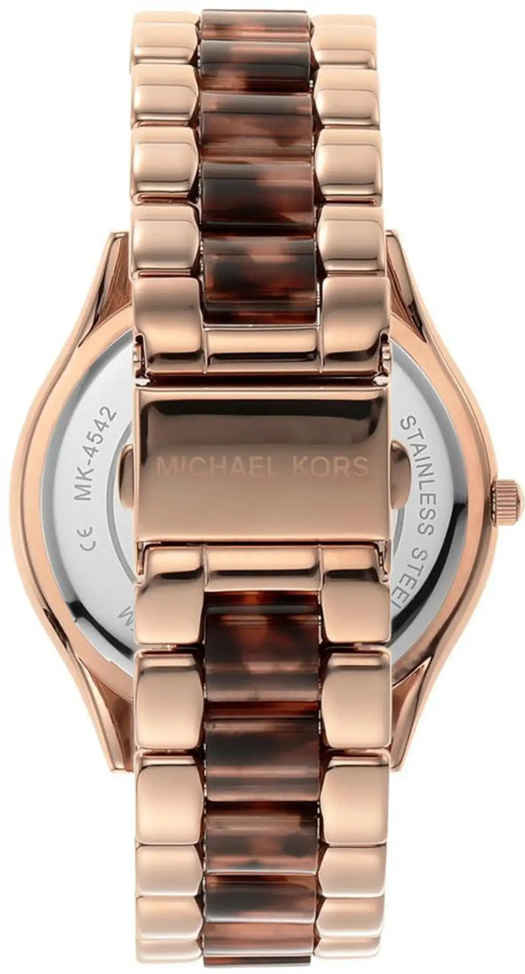 Michael Kors Slim Runway Quartz Rose Gold Dial Two-Tone Bracelet Women's Watch - MK4542