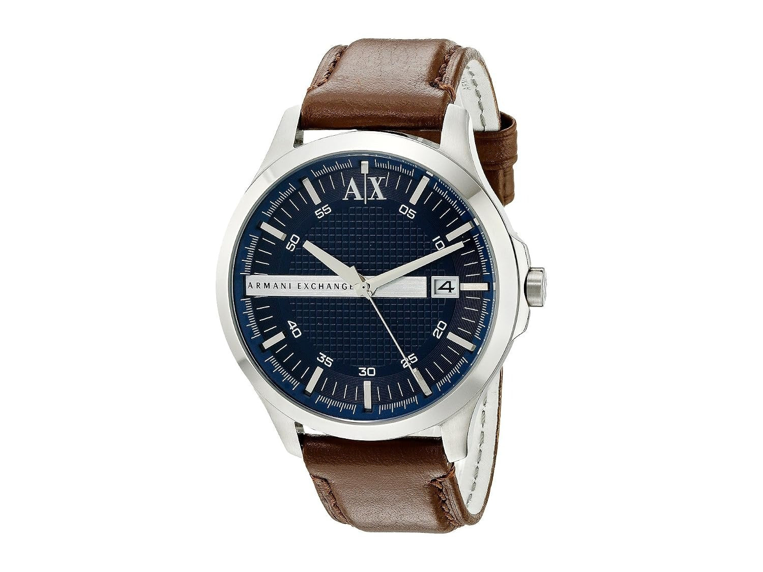 Armani Exchange Hampton Navy Dial Brown Leather Men's Watch AX2133