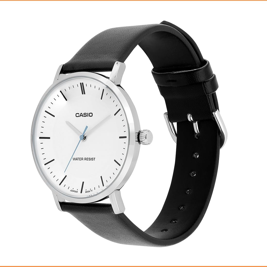 Casio Enticer Quartz White Dial Leather Men's Watch MTP-VT04L-7EDF [A2414]