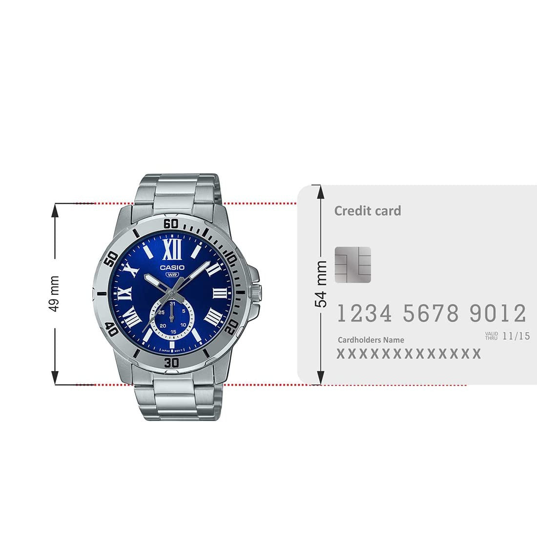 Casio Enticer Blue Dial Stainless Steel Analog Men's Watch MTP-VD200D-2BUDF