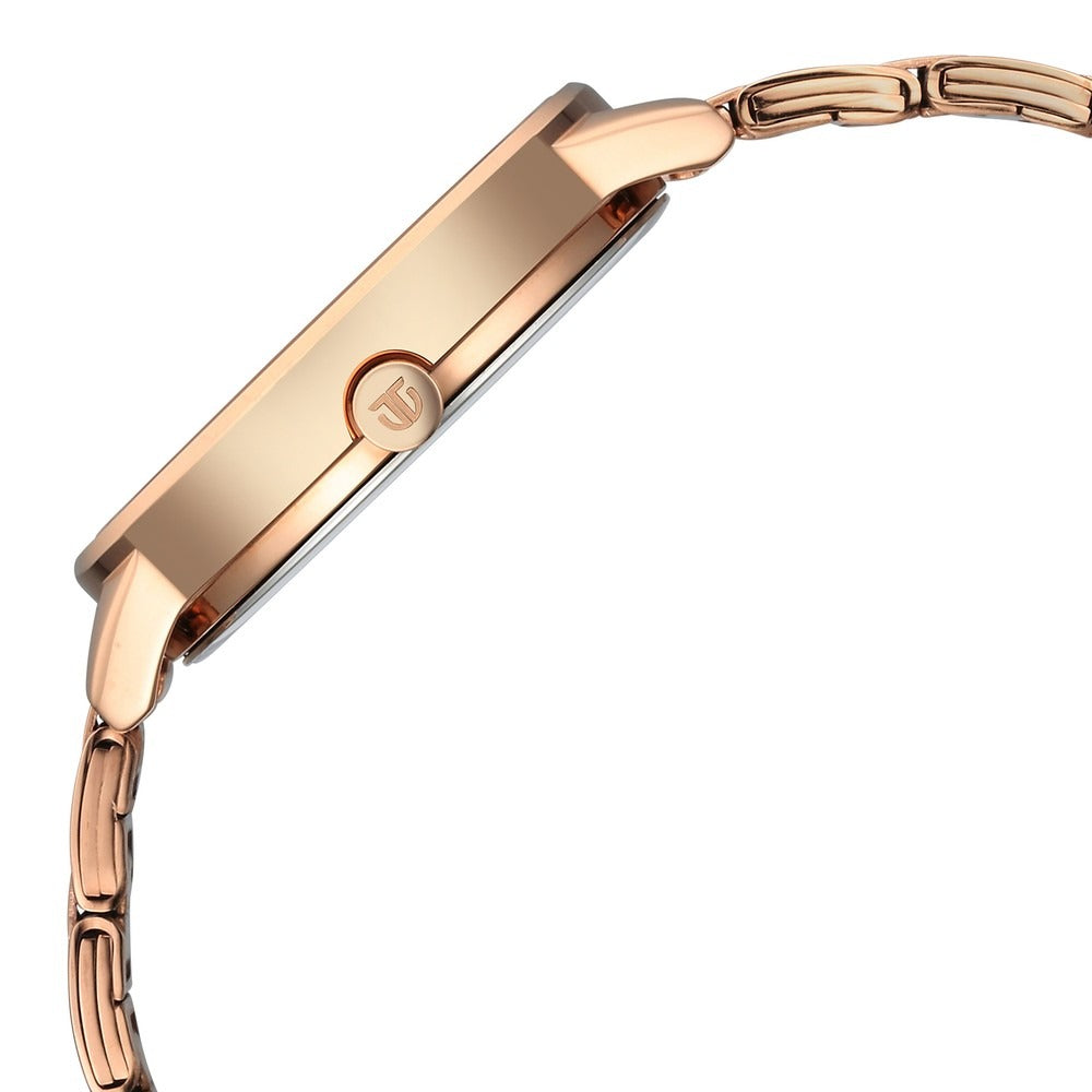 Titan Razzle Dazzle Quartz Analog Rose Gold Dial Stainless Steel Strap Watch For Women - NU2648WM06