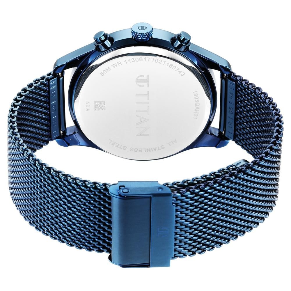Titan Sartorial Neo Splash Blue Dial Men's Watch NT1805QM02