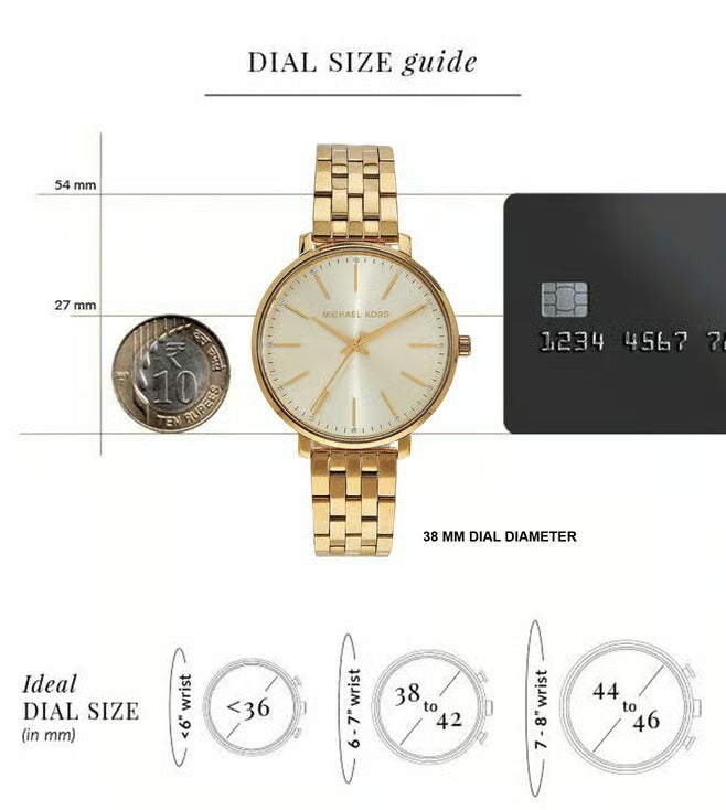 Michael Kors Pyper Quartz Gold Dial Stainless Steel Bracelet Women's Watch -MK3898