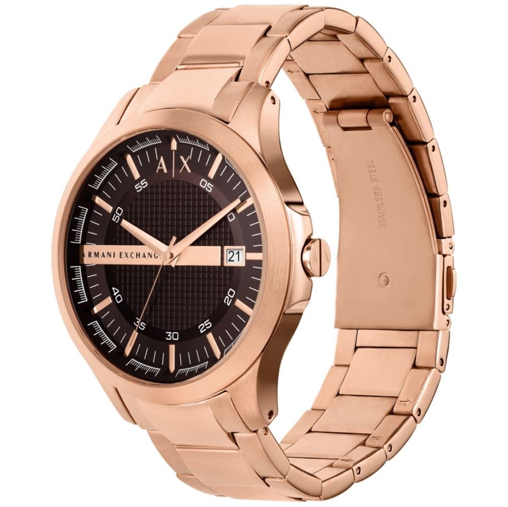 Armani Exchange Hampton Brown Dial Rose Gold Men's Watch AX2449