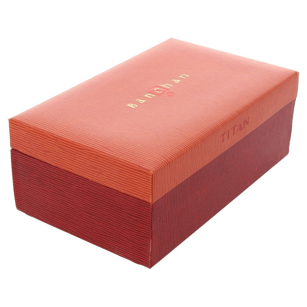 Titan Quartz Analog with Day and Date Champagne Dial Leather Strap Watch for Couple - NU15802490YL05