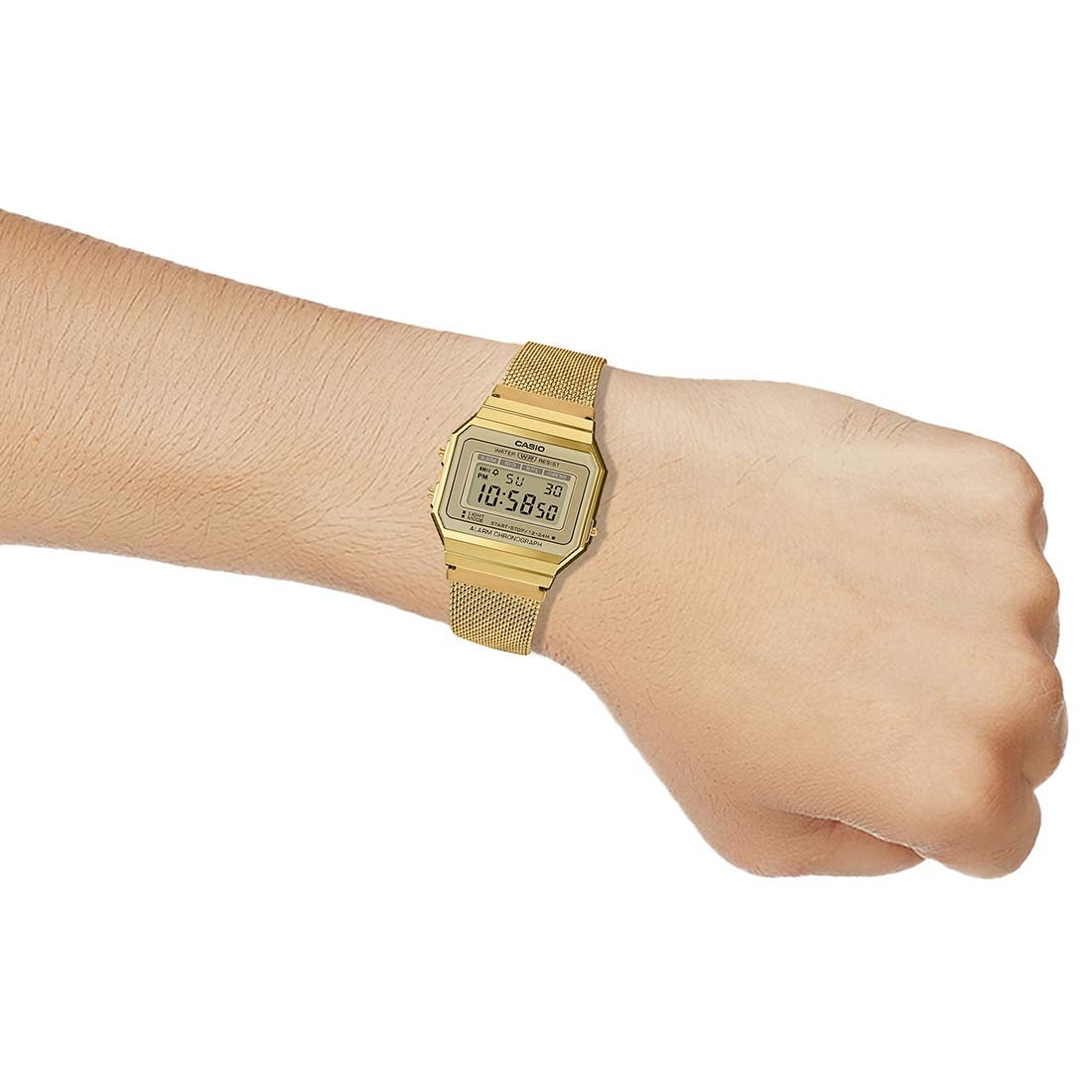 Casio Vintage Quartz Gold Mesh Digital Unisex Watch A700WMG-9ADF [D171]