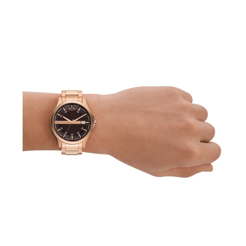 Armani Exchange Hampton Brown Dial Rose Gold Men's Watch AX2449