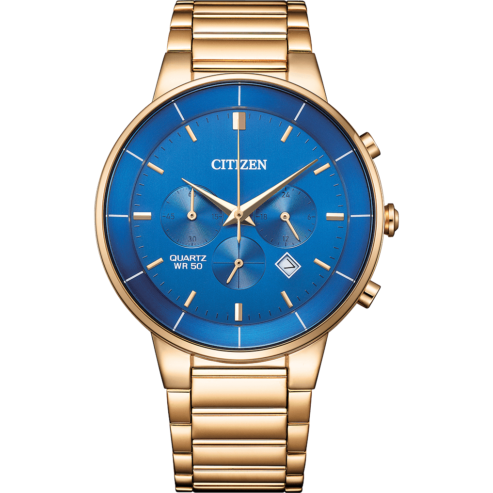 Citizen Men Quartz Blue Dial Chronograph Stainless Steel Watch AN8223-54L