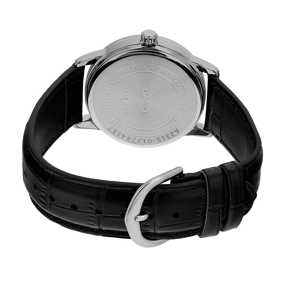 Casio Enticer Analog Black Dial Stainless Steel Leather Men's Watch MTP-V002L-1BUDF [A2315]