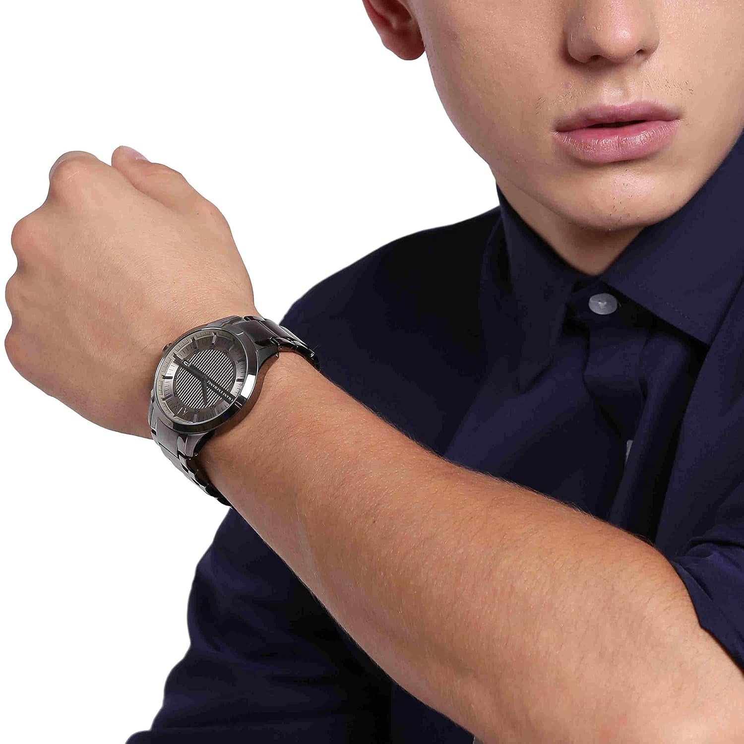 Armani Exchange Hampton Grey Dial Gunmetal Men's Watch AX2194