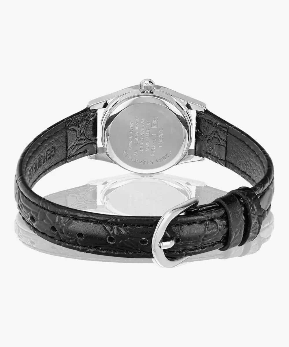 Casio Enticer Analog White Dial Stainless Steel Black Leather Women's Watch LTP-1094E-7BRDF