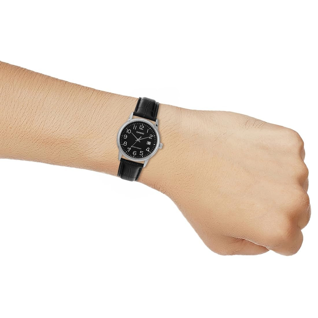 Casio Enticer Analog Black Dial Stainless Steel Leather Men's Watch MTP-V002L-1BUDF [A2315]