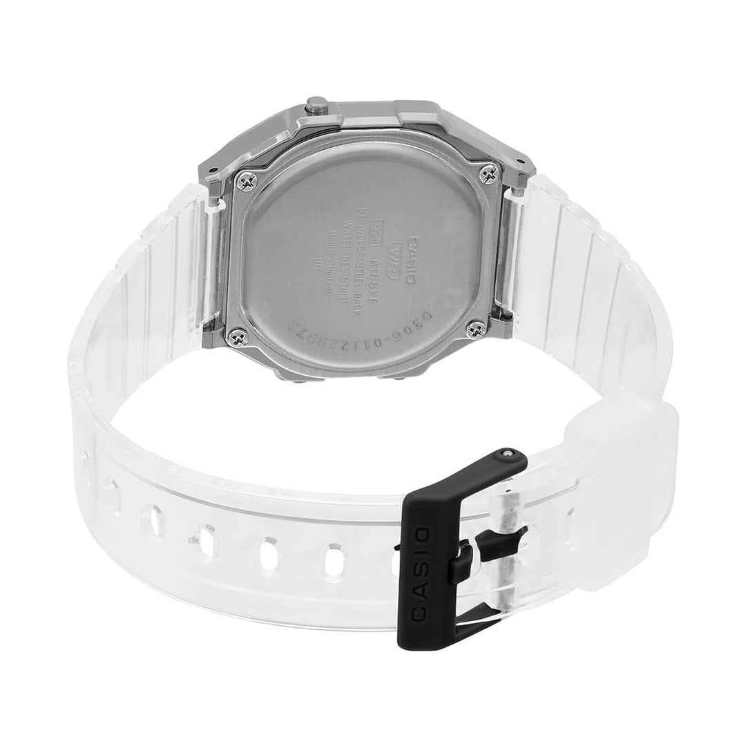 Casio Vintage Digital Black Dial Stainless Steel case Transparent Resin Strap Unisex Watch A168XES-1BDF