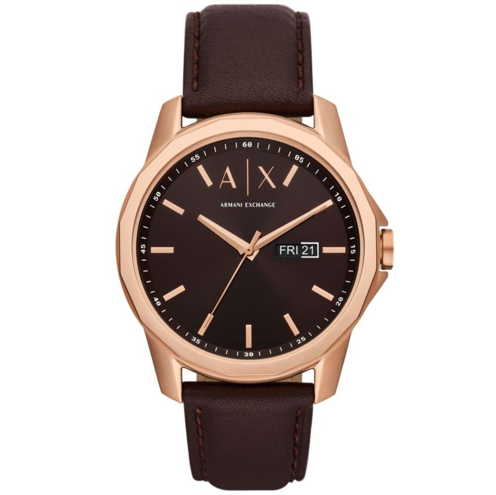 Armani Exchange Dress Brown Leather Men's Watch AX1740