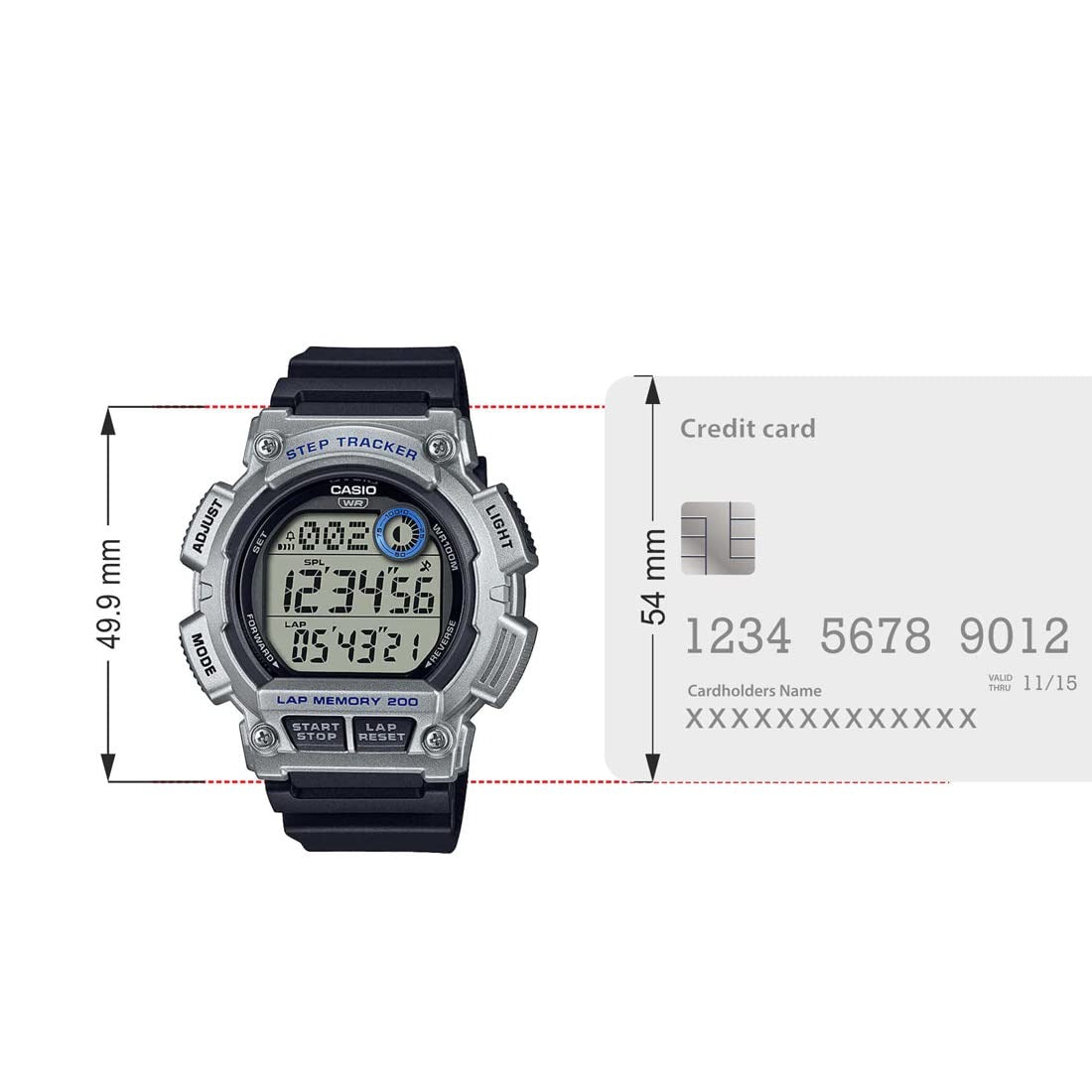 Casio Youth Quartz Unisex Digital Sports Watch WS-2100H-1A2VDF